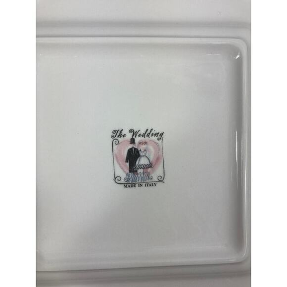 Wedding Cake Plate Hand Painted made in Italy - Picture 2 of 2